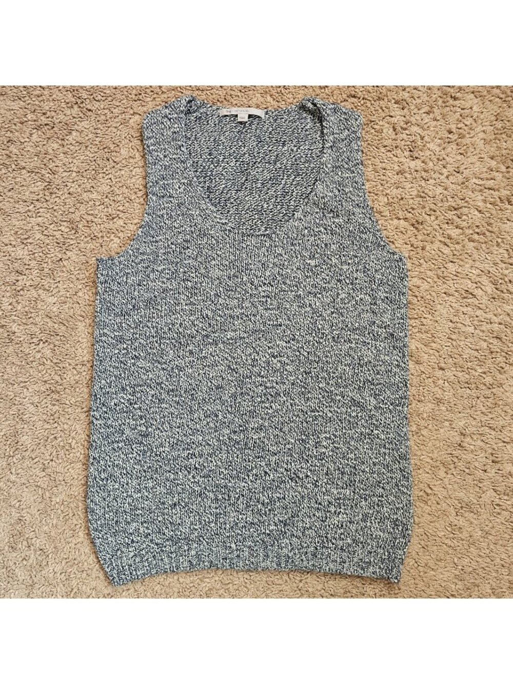 Gap Knit Tank Top Womens XS Blue Marled Cotton Blend Sweater Vest Pullover